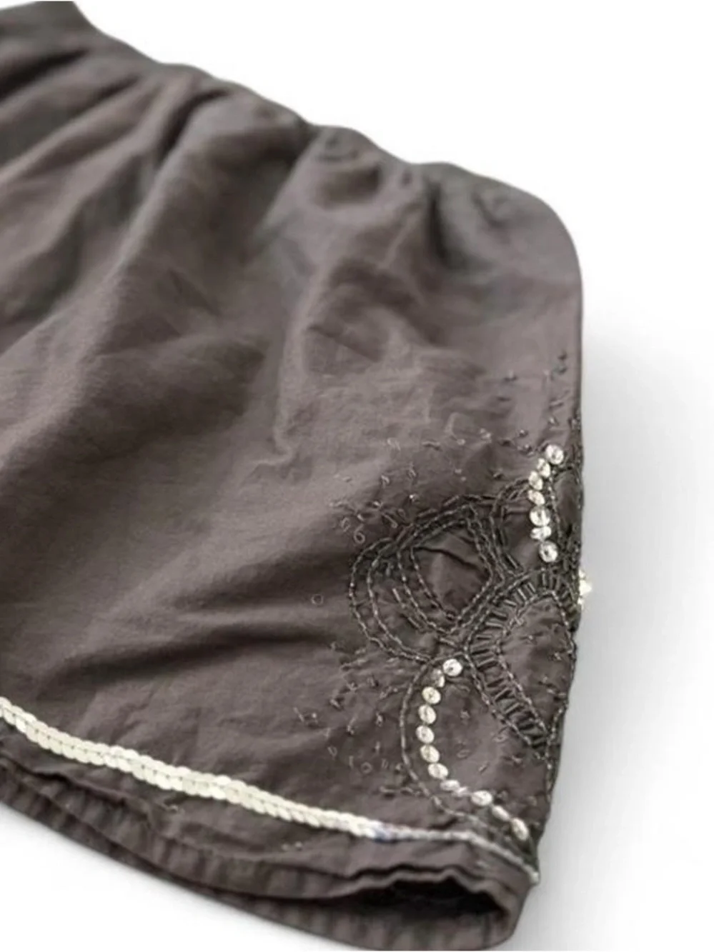 Grey Sequin Embellished Y2K Women’s Mini Skirt